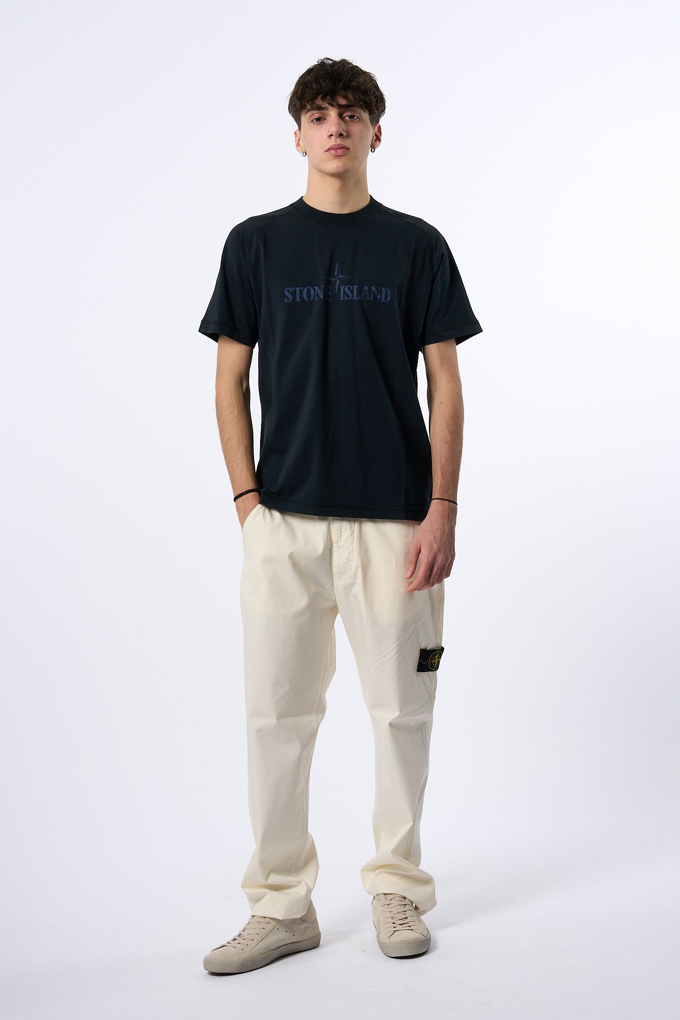 Stone Island T-shirt Stampa Blu Uomo-3