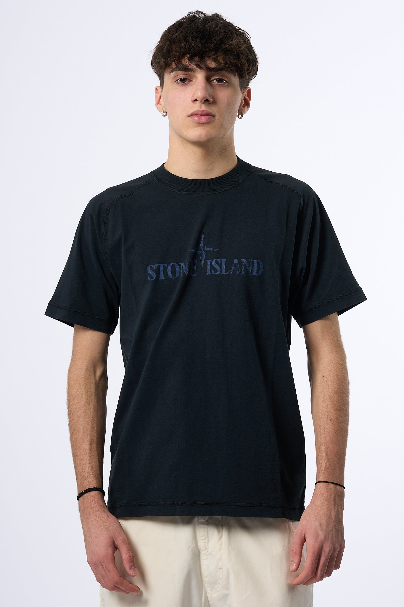 Stone Island T-shirt Stampa Blu Uomo-4