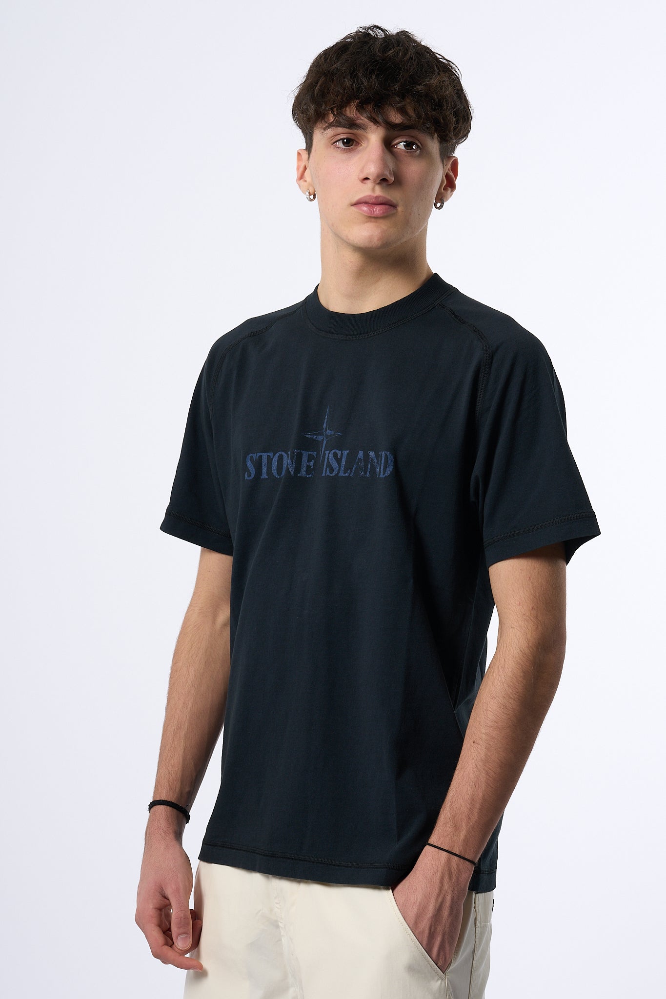 Stone Island T-shirt Stampa Blu Uomo-5