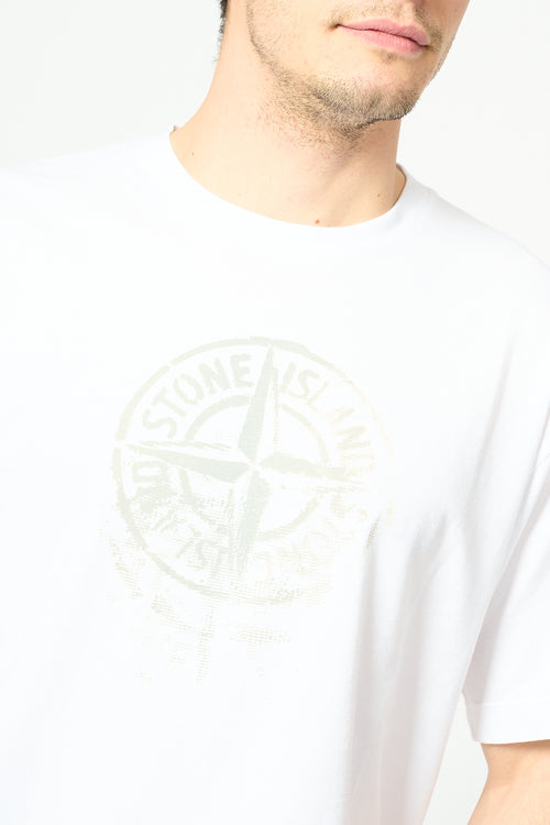 Stone Island T-shirt Stampa Reflective One Bianco Uomo