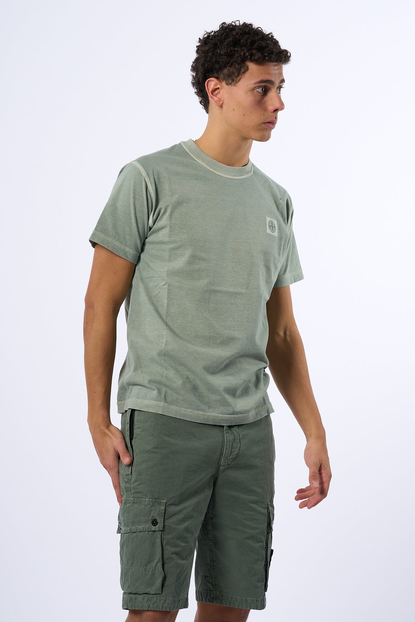 Stone Island Bermuda Cargo Muschio Uomo-4