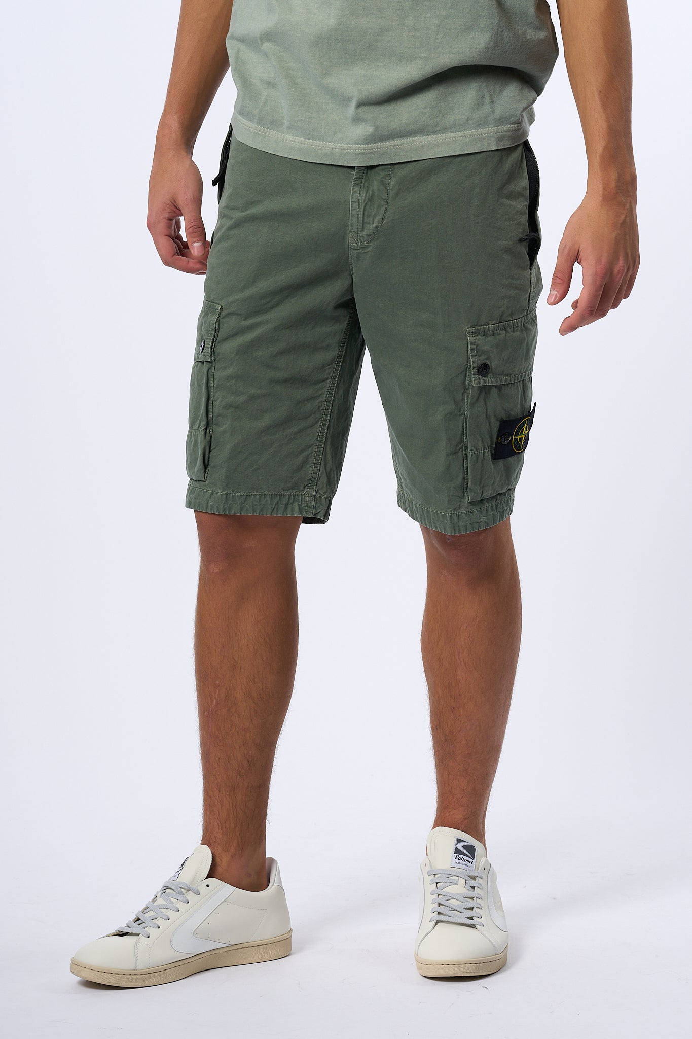 Stone Island Bermuda Cargo Muschio Uomo-5