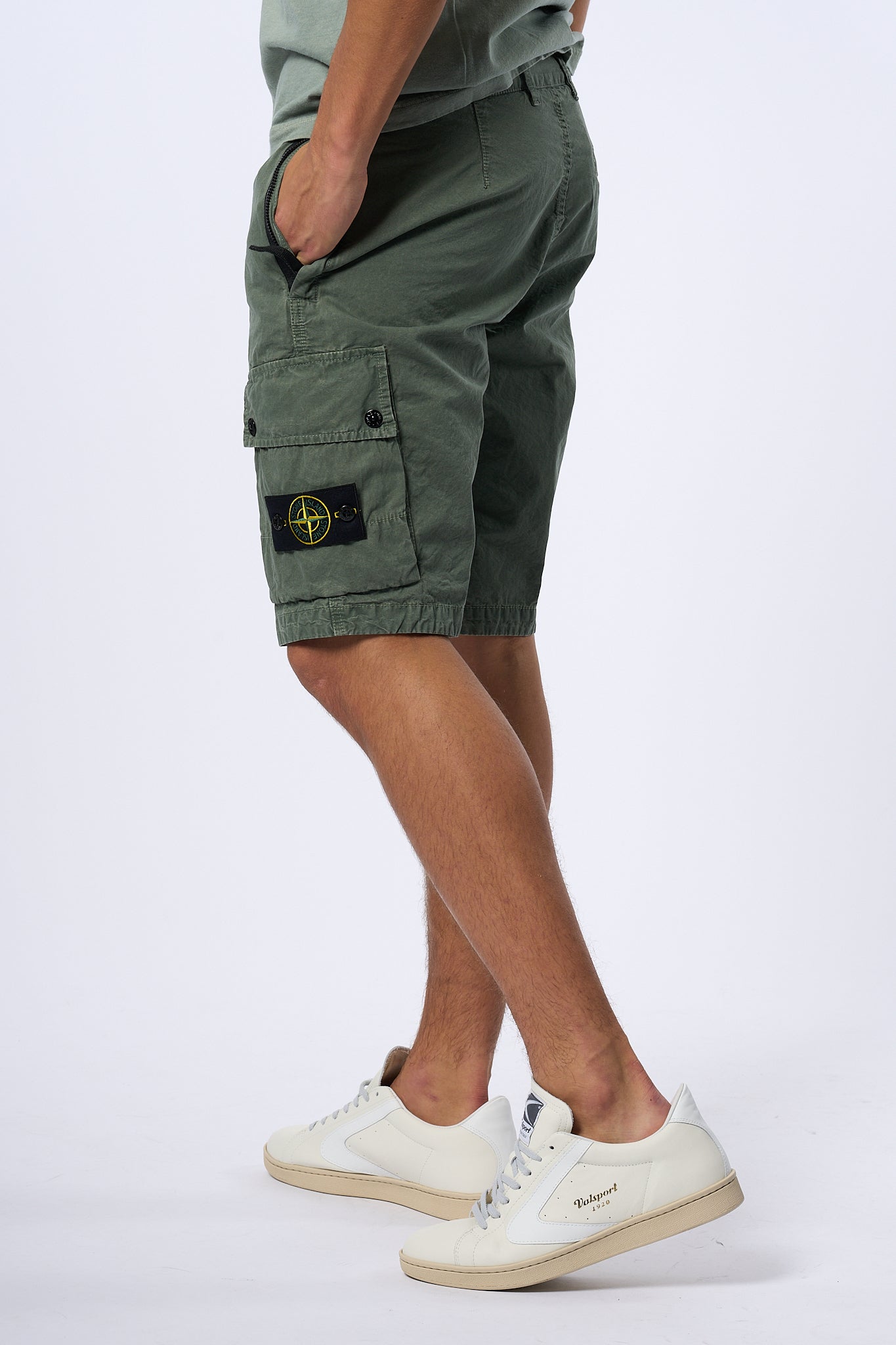 Stone Island Bermuda Cargo Muschio Uomo-1