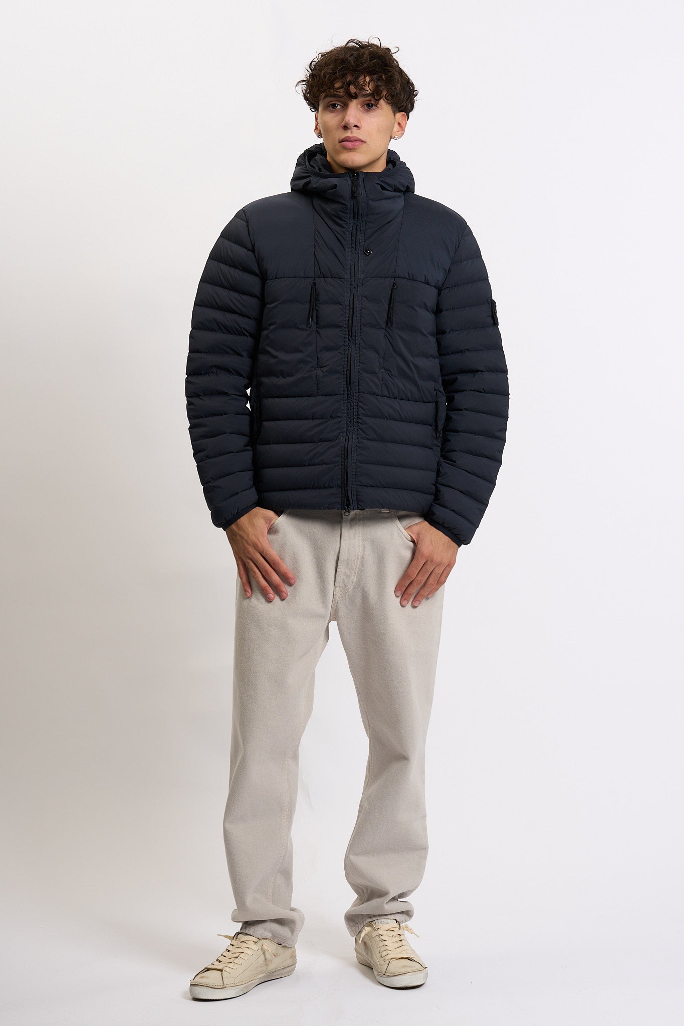 Stone island 100 Grammi Con Cappuccio Blu Uomo-3