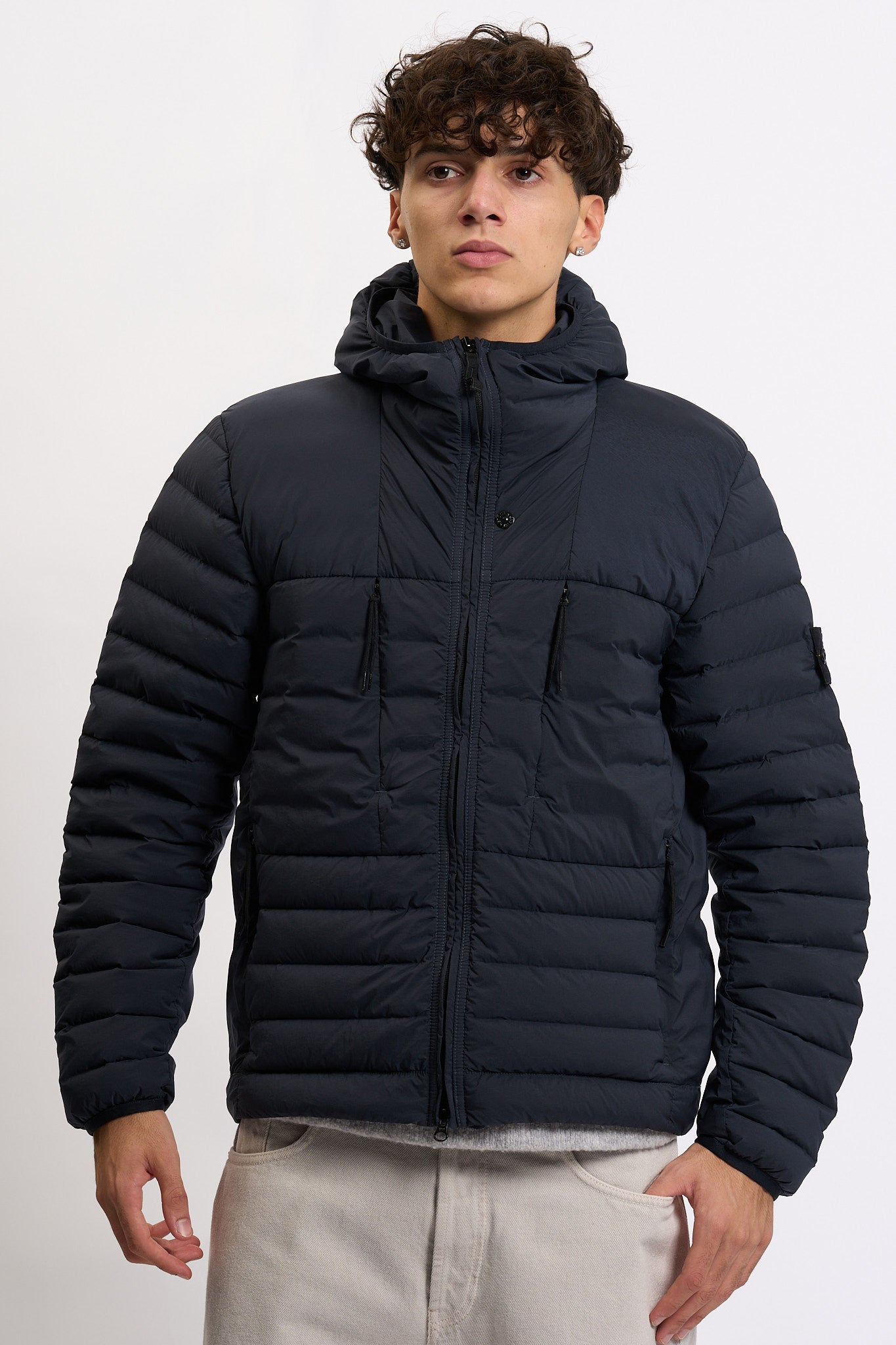 Stone island 100 Grammi Con Cappuccio Blu Uomo-4