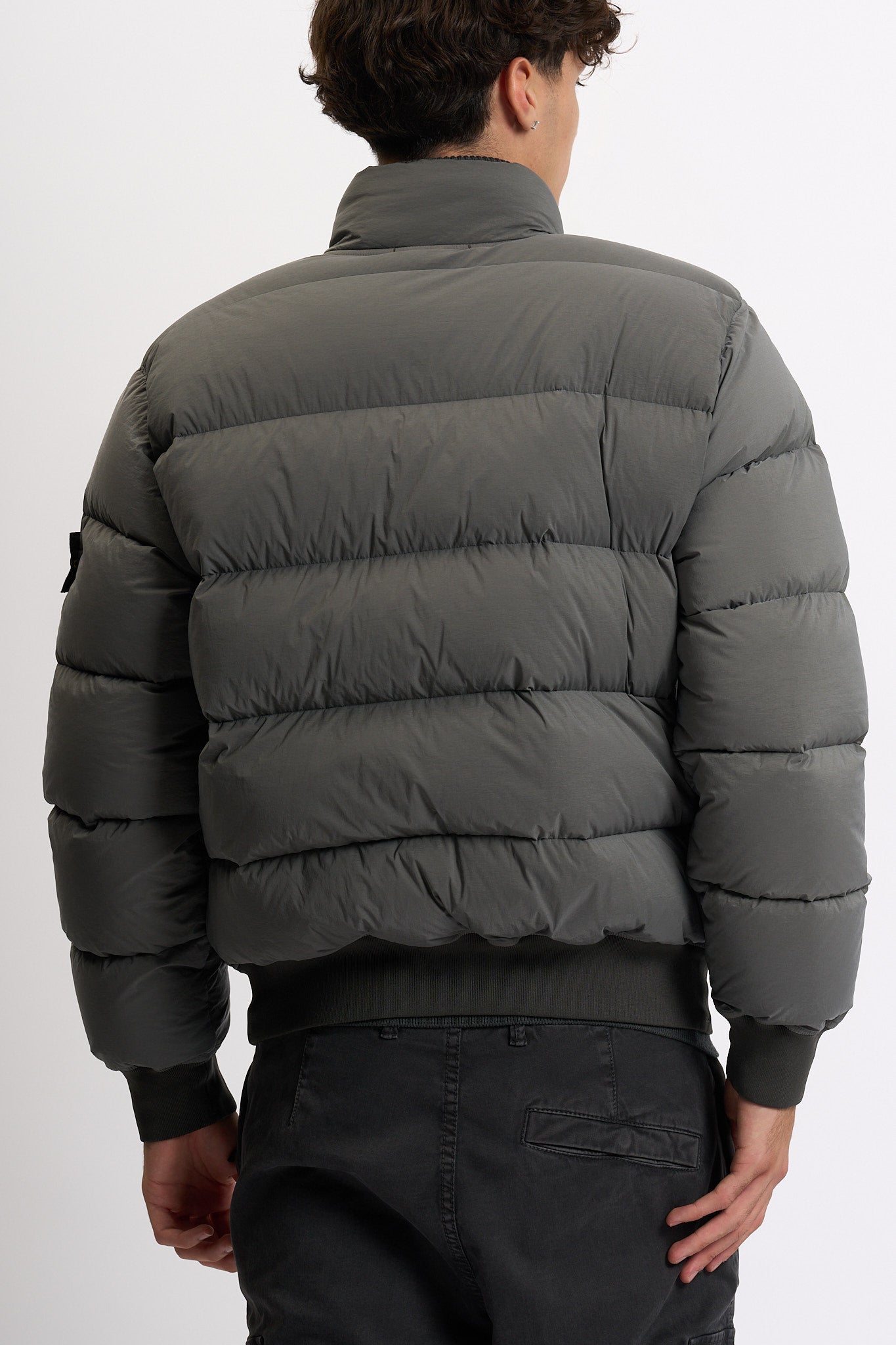 Stone island Bomber In Piuma Cemento Uomo-5