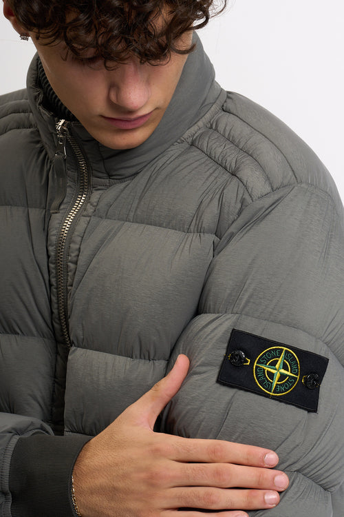 Stone island Bomber In Piuma Cemento Uomo-2