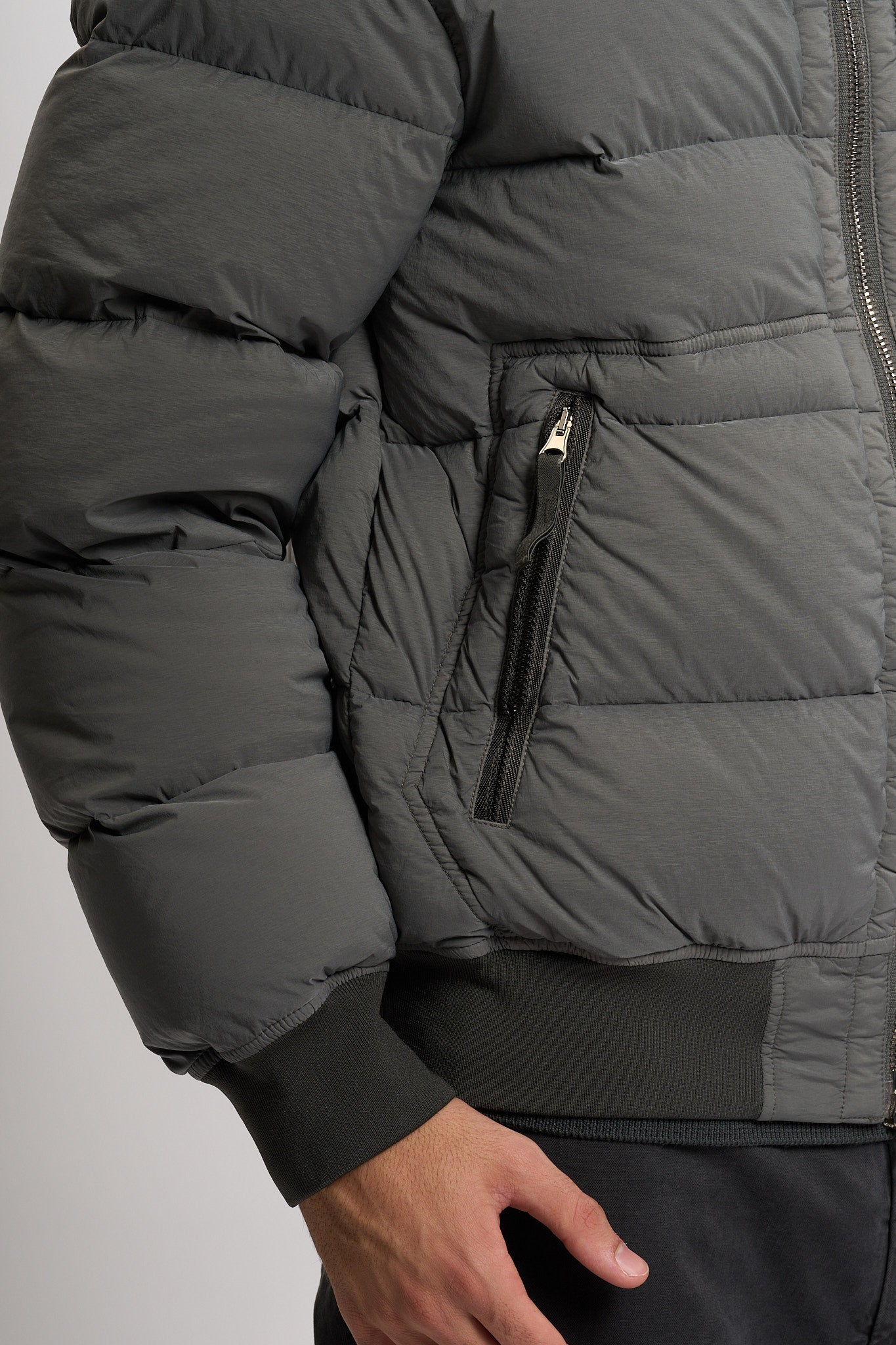 Stone island Bomber In Piuma Cemento Uomo-6