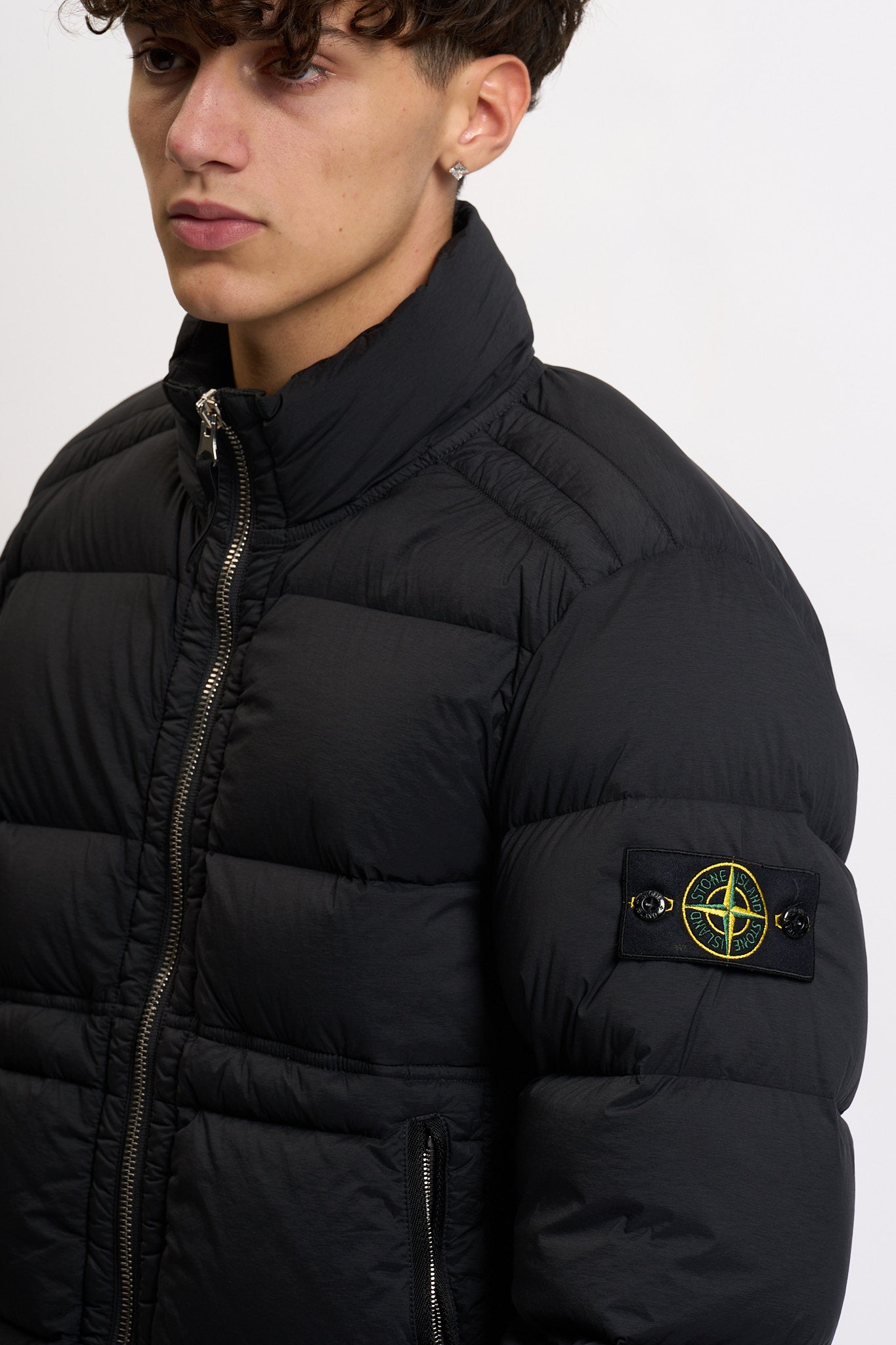 Stone island Bomber In Piuma Nero Uomo-3