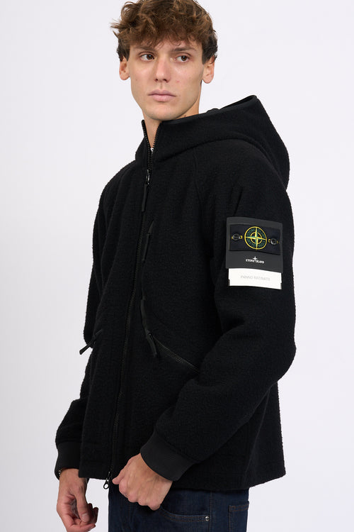 Stone island Caban Cappuccio Nero Uomo-2