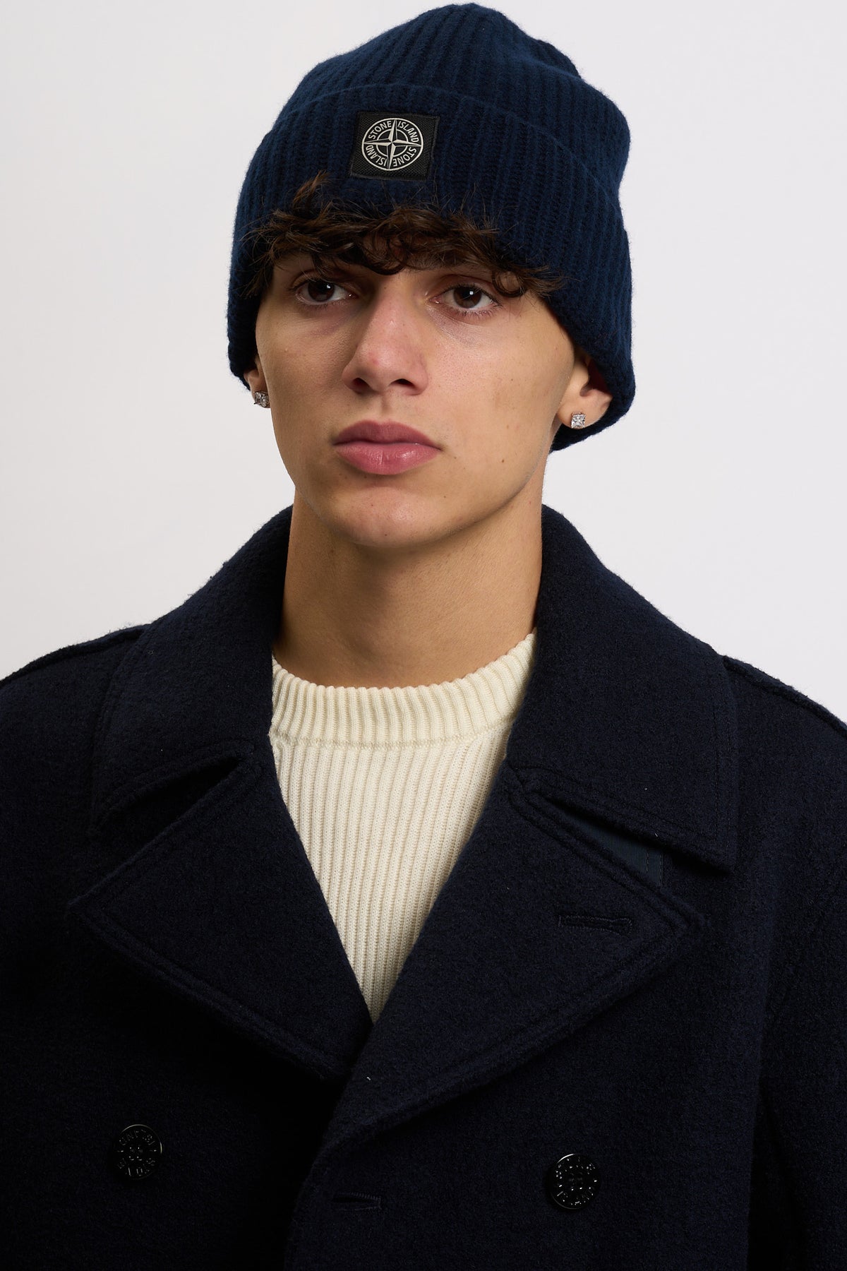 Stone Island Cappellino Lana Blu Uomo-1