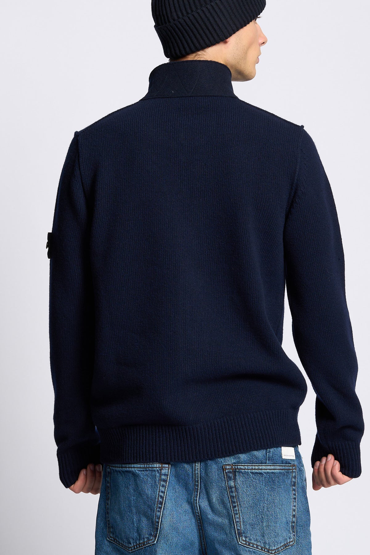 Stone island Cardigan Full Zip Blu Uomo-5