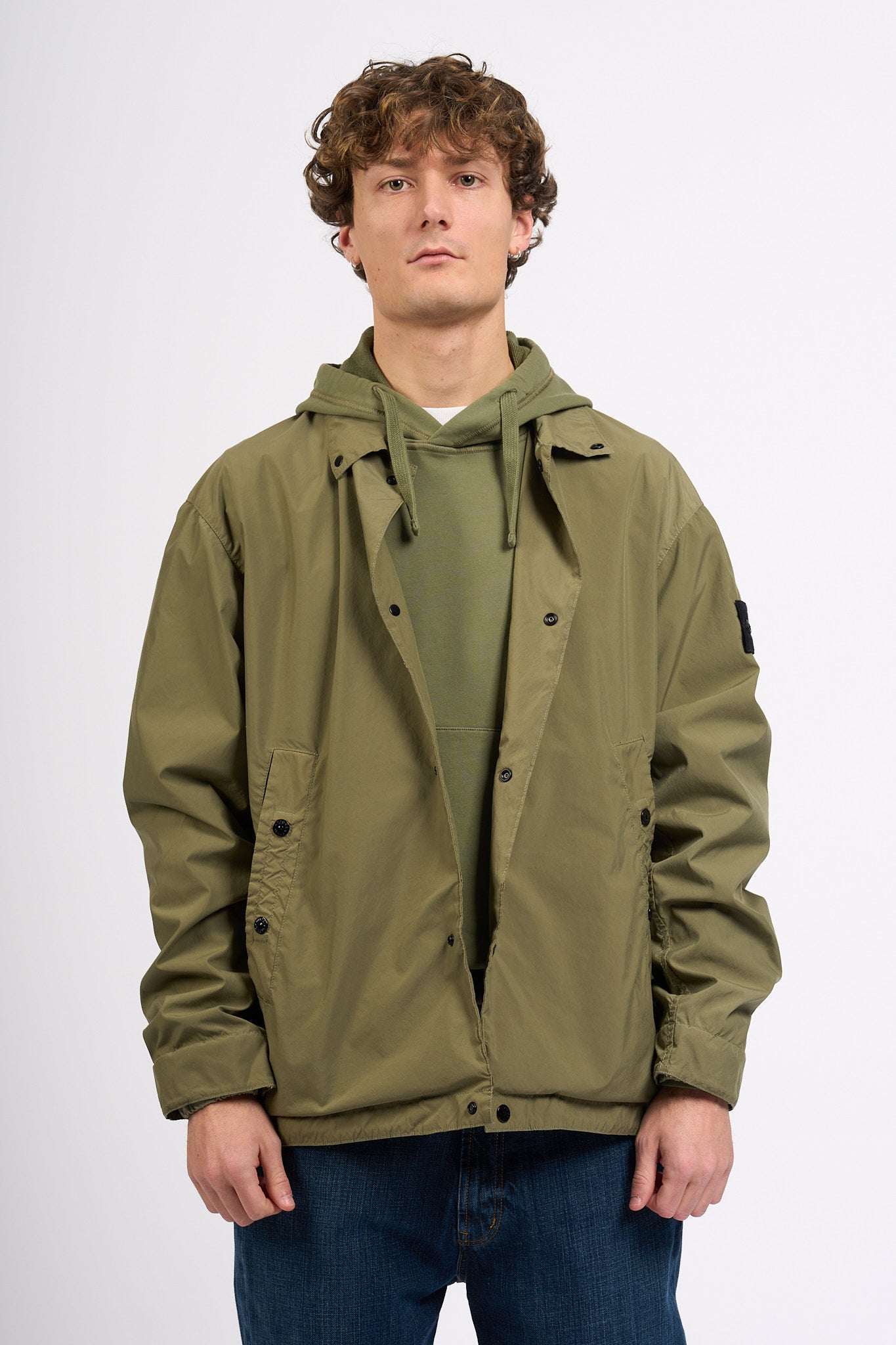 Stone island Coach Jacket Verde militare Uomo-2