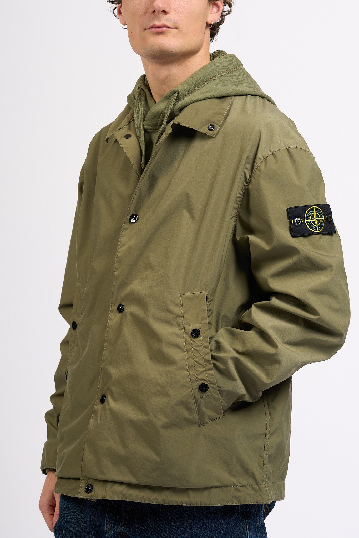 Stone island Coach Jacket Verde militare Uomo-5