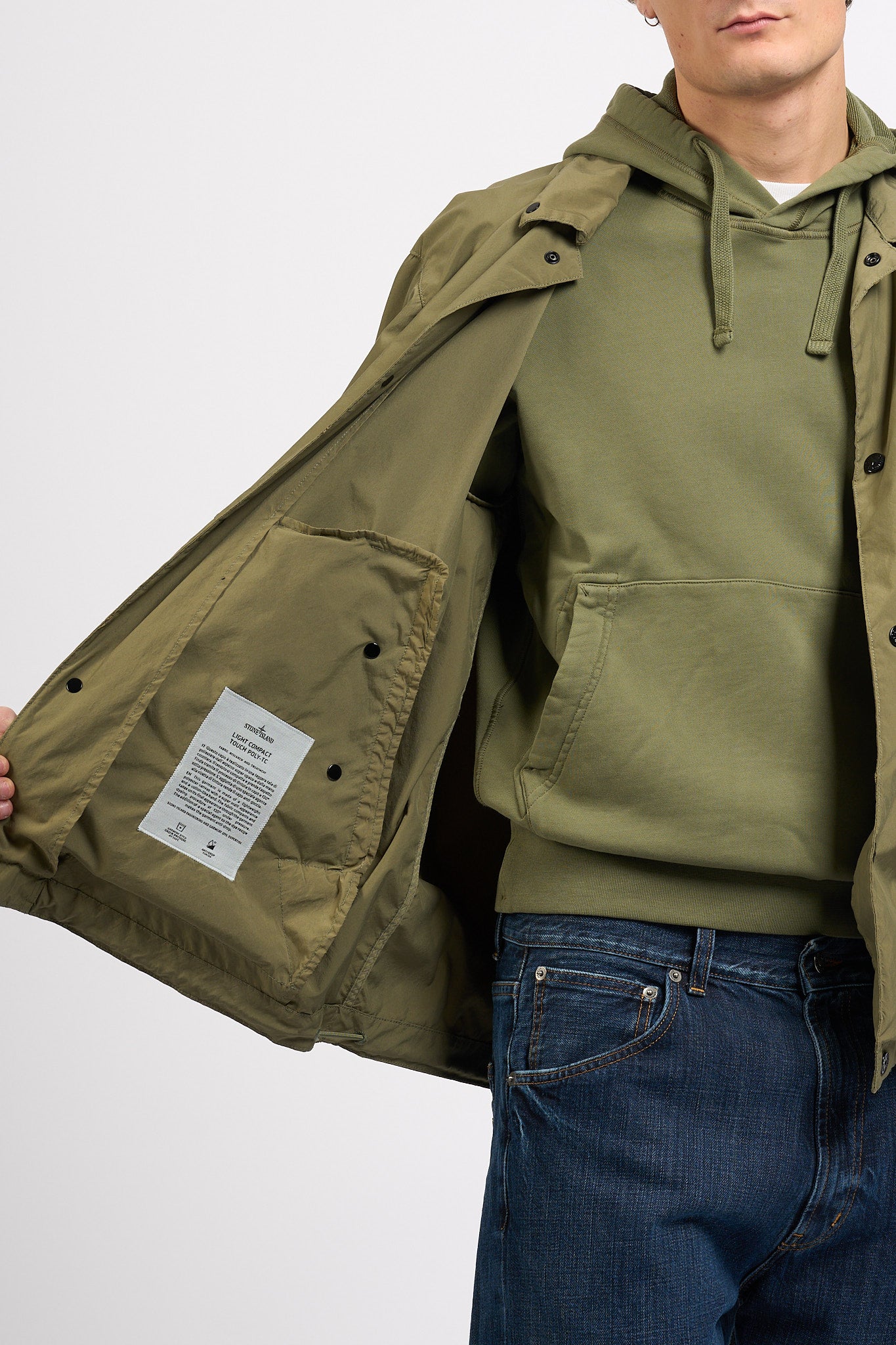 Stone island Coach Jacket Verde militare Uomo-7