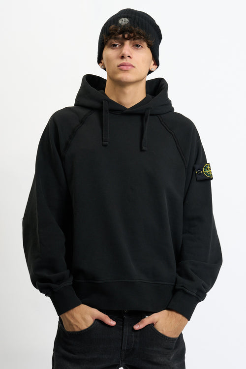 Stone island Felpa Cappuccio Over Nero Uomo