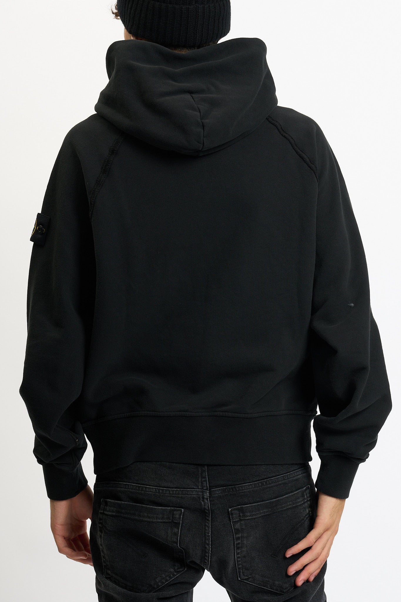 Stone island Felpa Cappuccio Over Nero Uomo-4