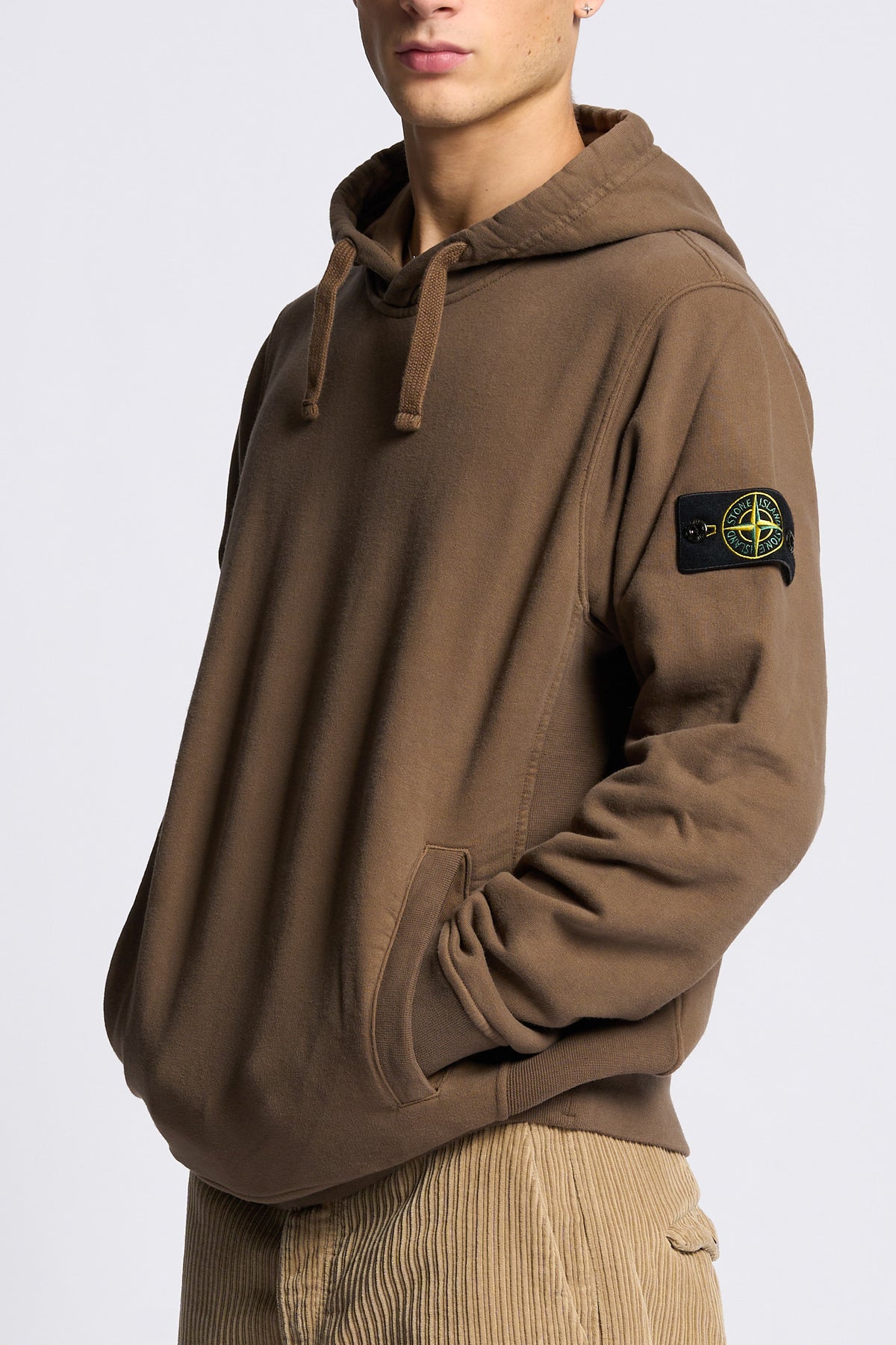 Stone island Felpa Cappuccio Terra Uomo-4