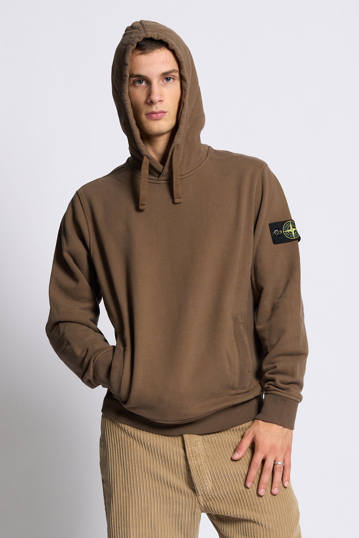Stone island Felpa Cappuccio Terra Uomo-6