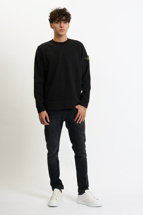 Stone island Felpa Fiammata Nero Uomo-2