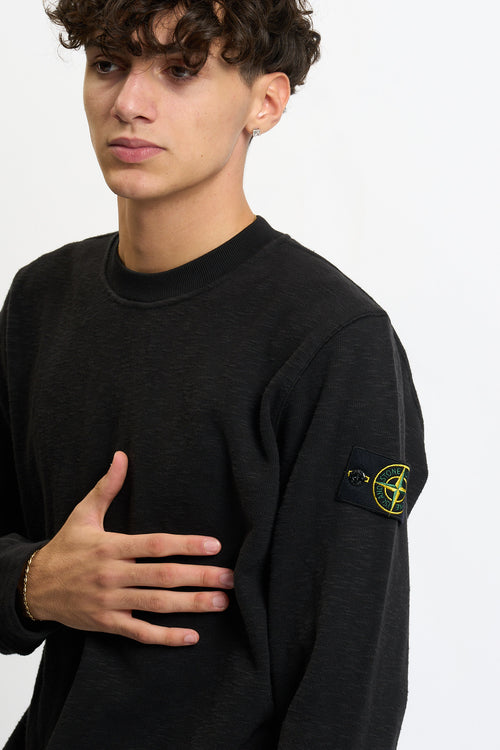Stone island Felpa Fiammata Nero Uomo