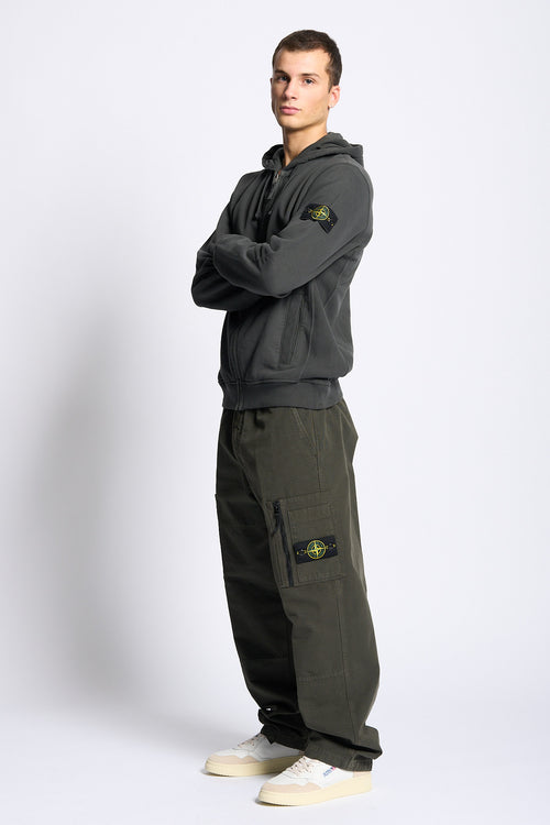 Stone island Felpa Full Zip Cappuccio Carbone Uomo-2