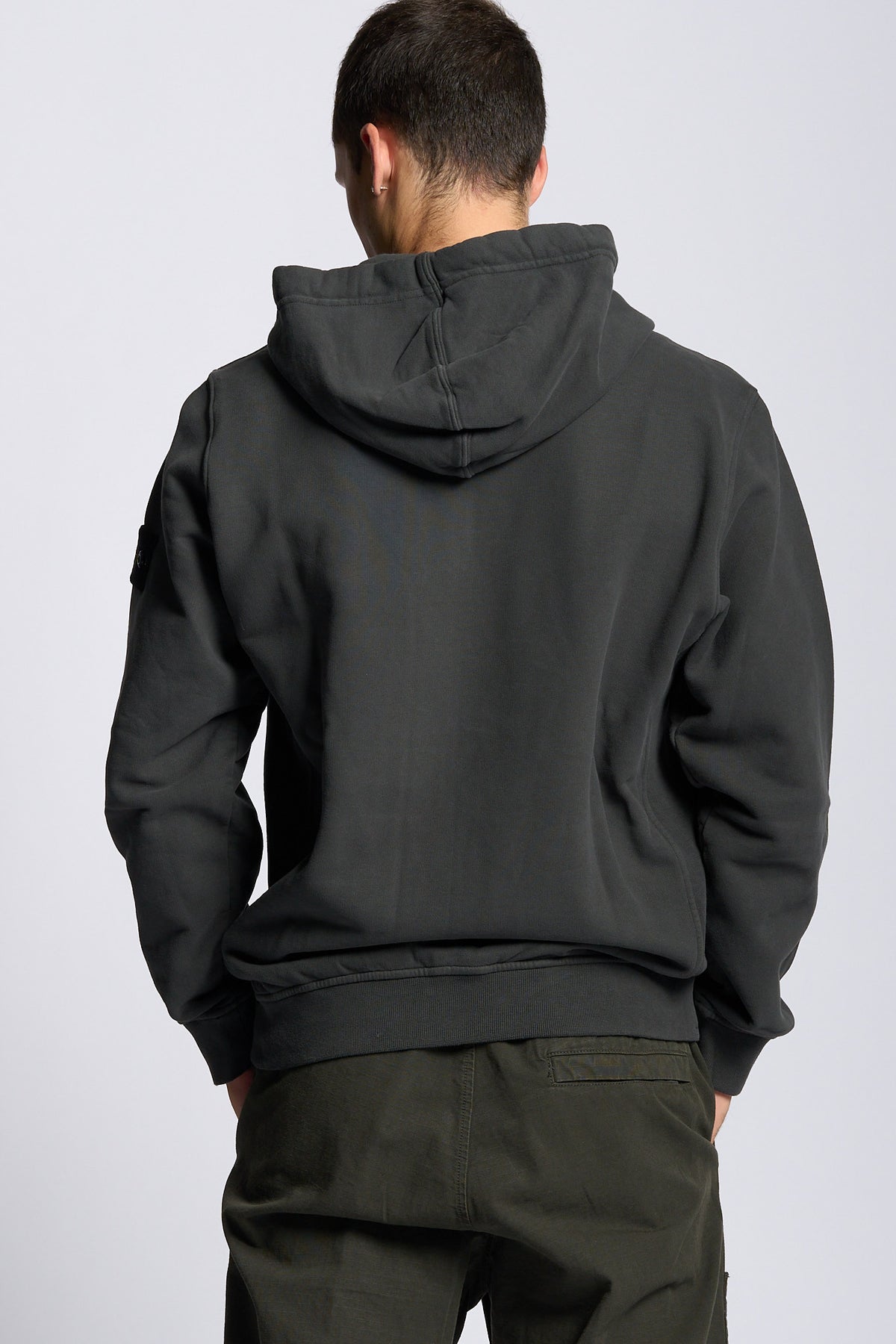 Stone island Felpa Full Zip Cappuccio Carbone Uomo-5
