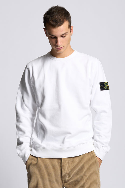 Stone island Felpa Girocollo Bianco Uomo