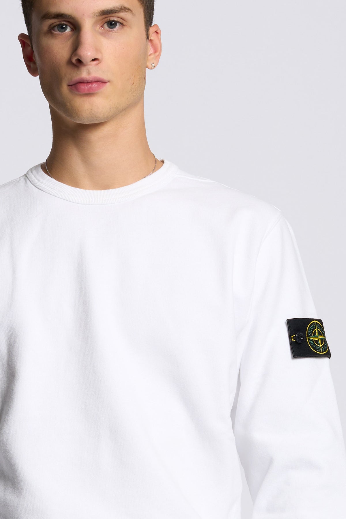 Stone island Felpa Girocollo Bianco Uomo-5