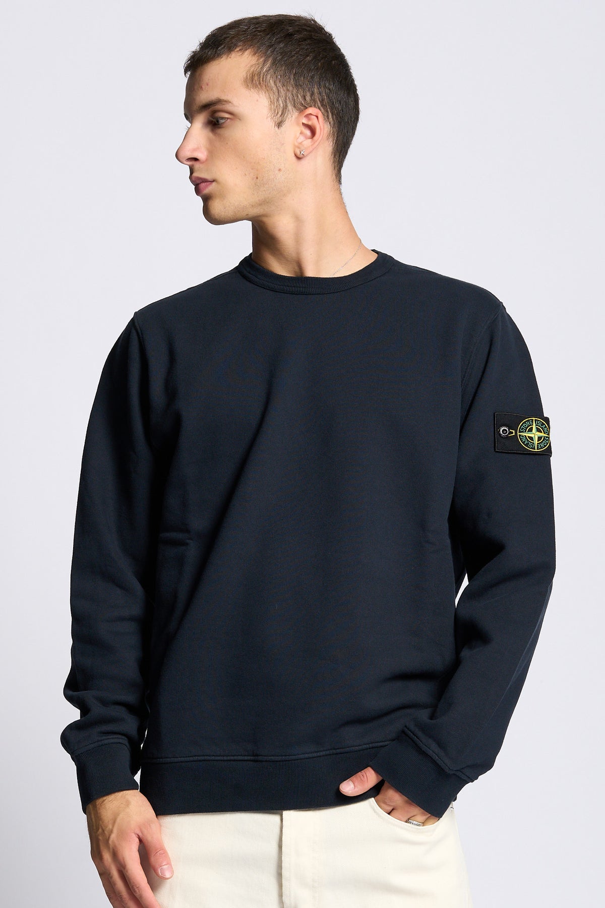 Stone island Felpa Girocollo Blu Uomo-2