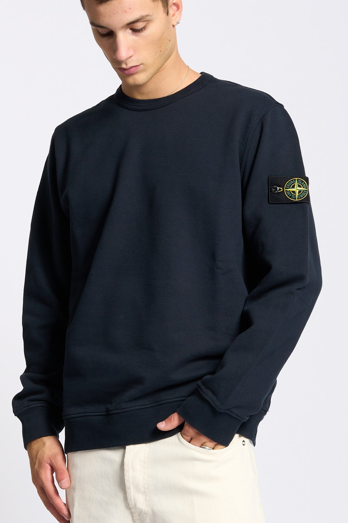 Stone island Felpa Girocollo Blu Uomo-1