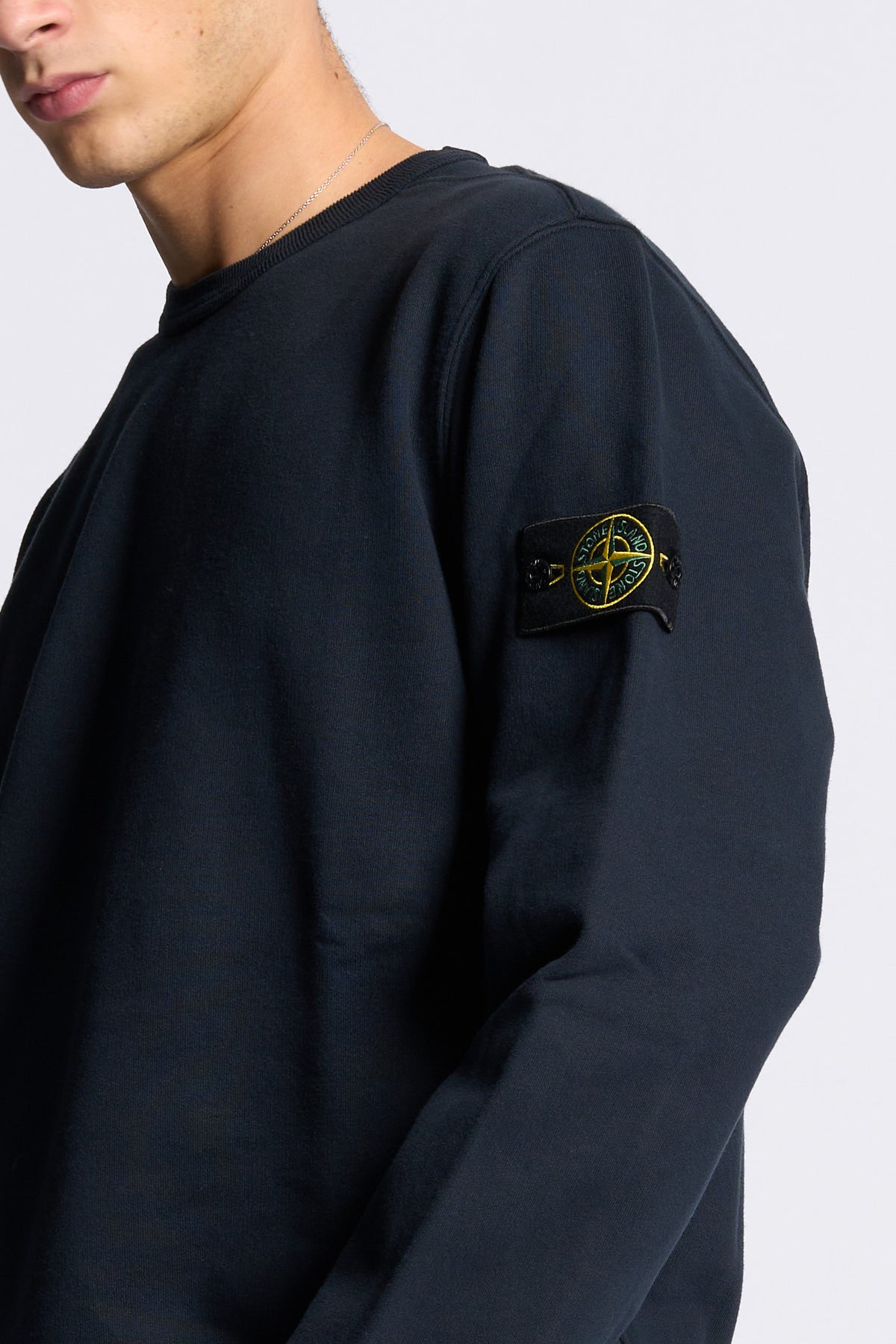Stone island Felpa Girocollo Blu Uomo-3