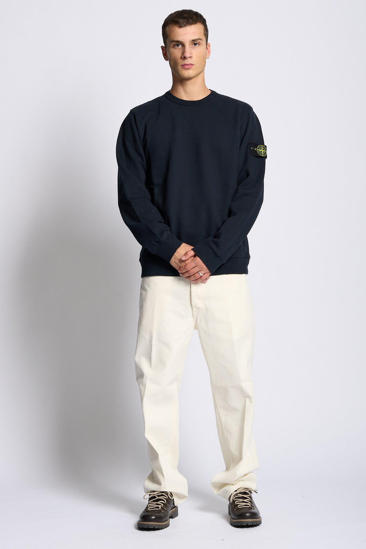 Stone island Felpa Girocollo Blu Uomo-5