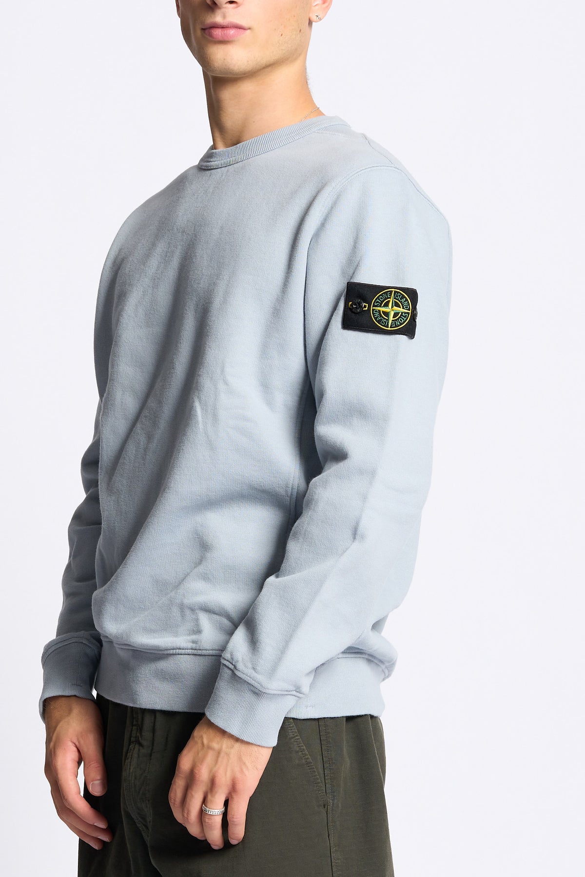 Stone island Felpa Girocollo Cenere Uomo-4