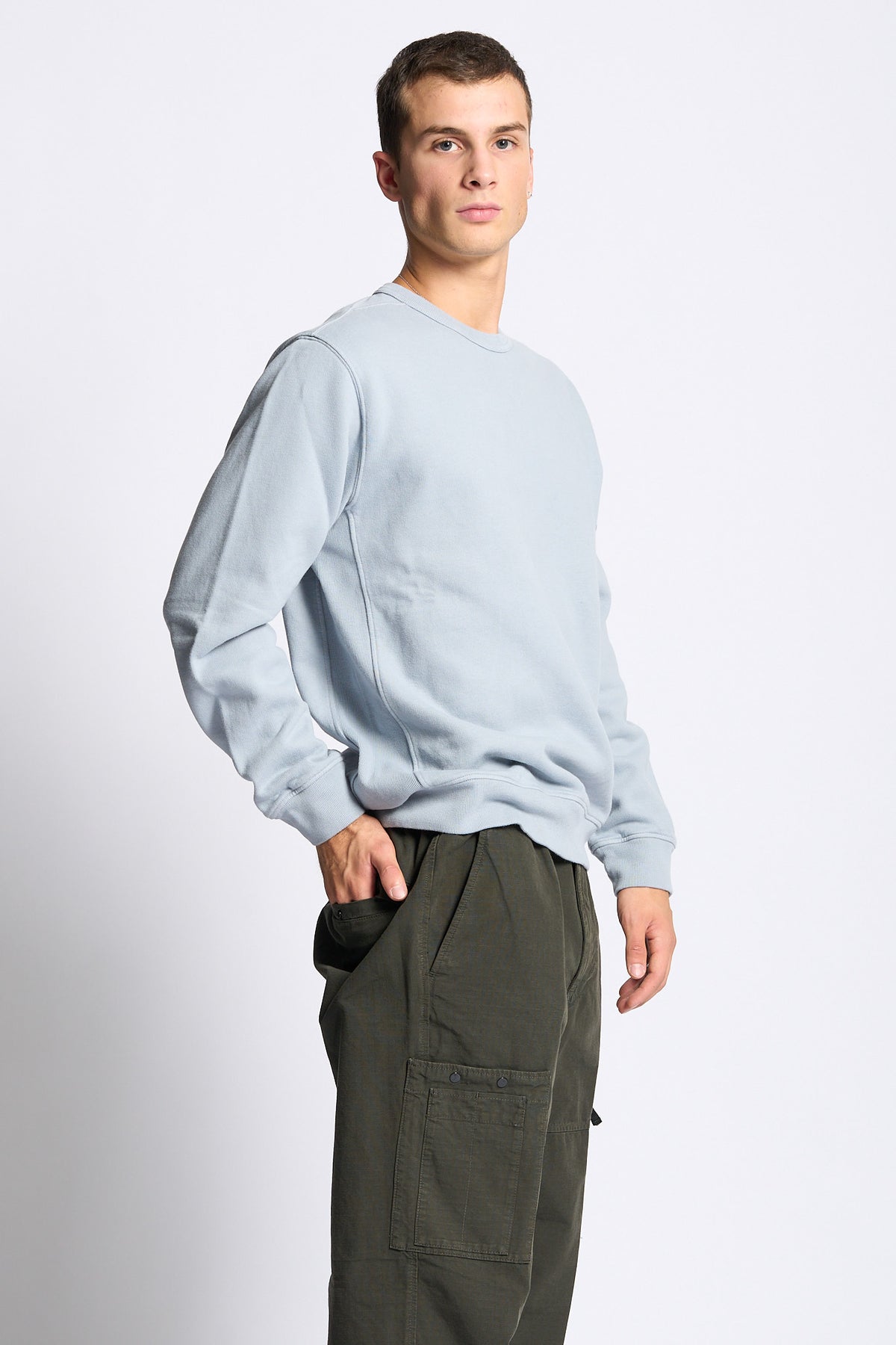 Stone island Felpa Girocollo Cenere Uomo-1