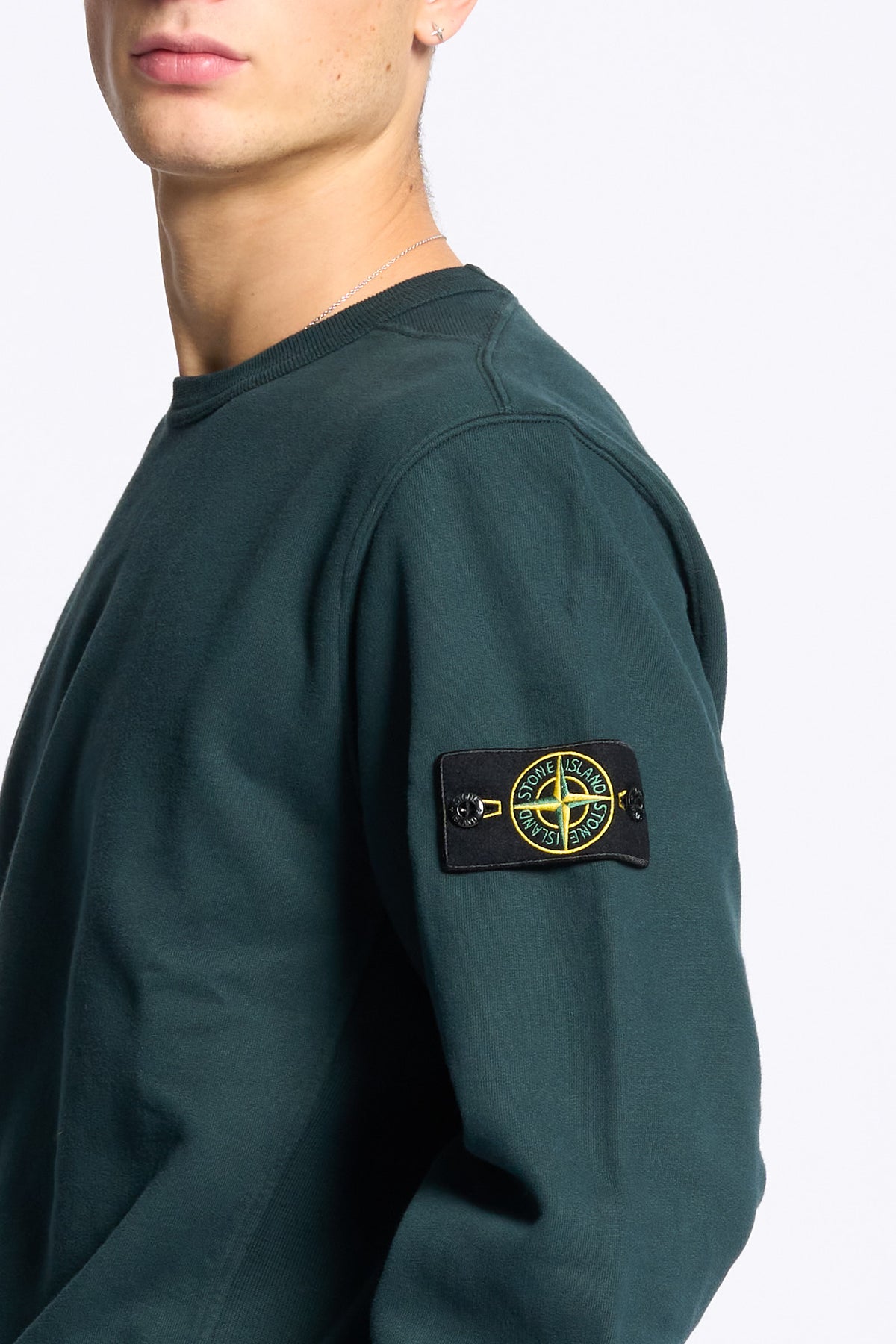 Stone island Felpa Girocollo Verde scuro Uomo-5