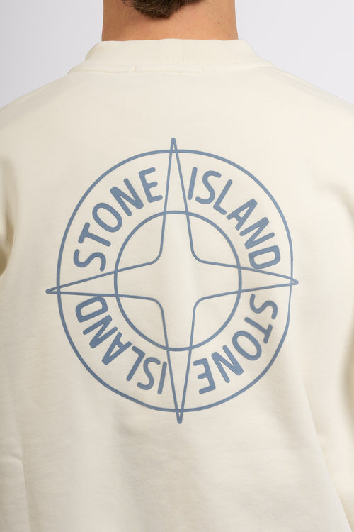 Stone Island Felpa Stampa Retro Avorio Uomo-2