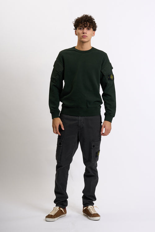 Stone island Felpa Tasche Su Maniche Verde Uomo-2