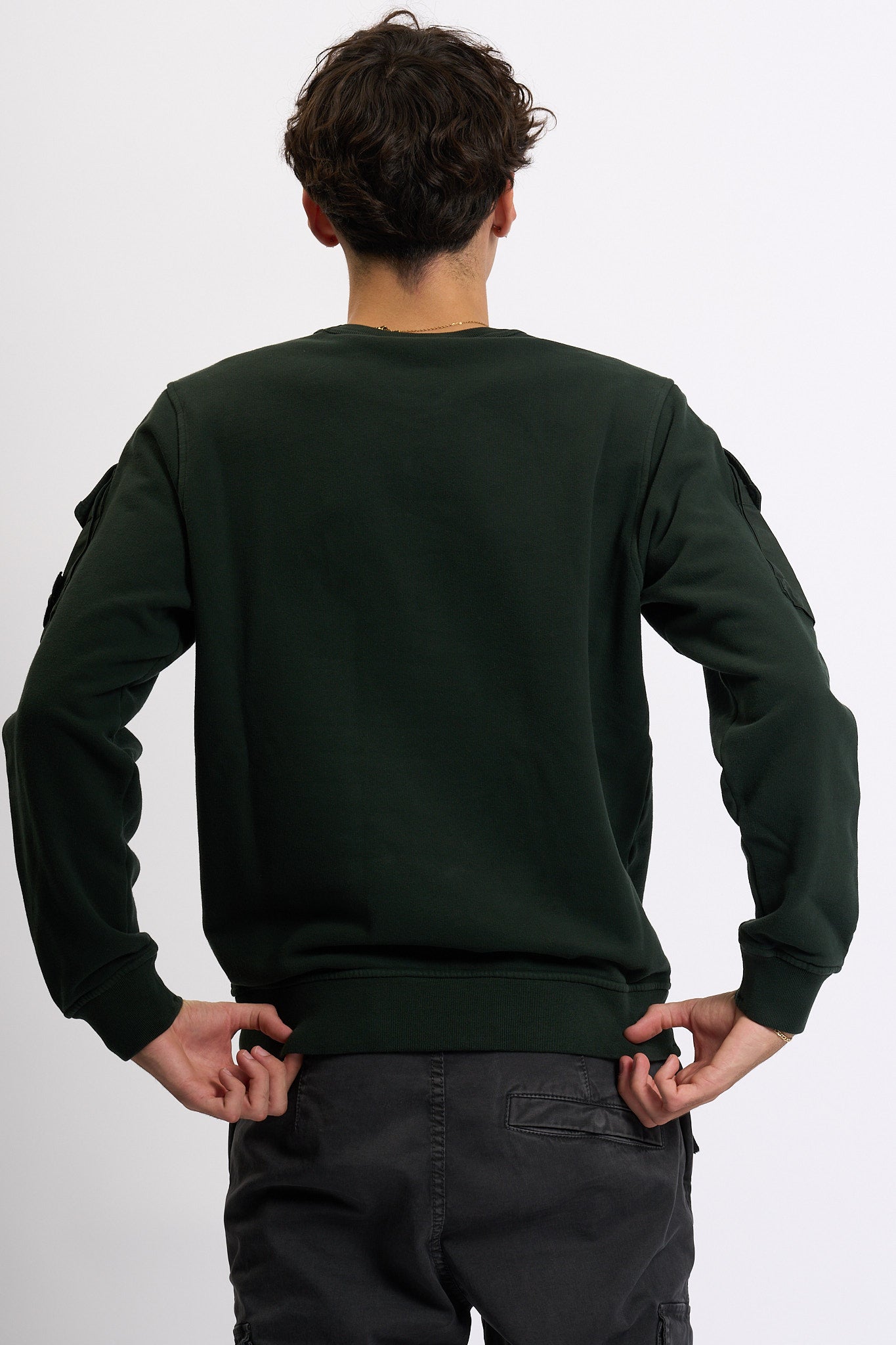 Stone island Felpa Tasche Su Maniche Verde Uomo-4