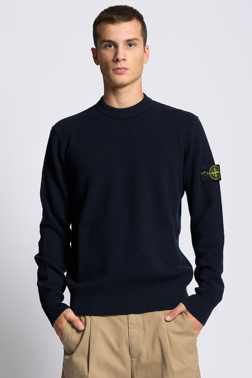 Stone island Girocollo Boucle' Blu Uomo