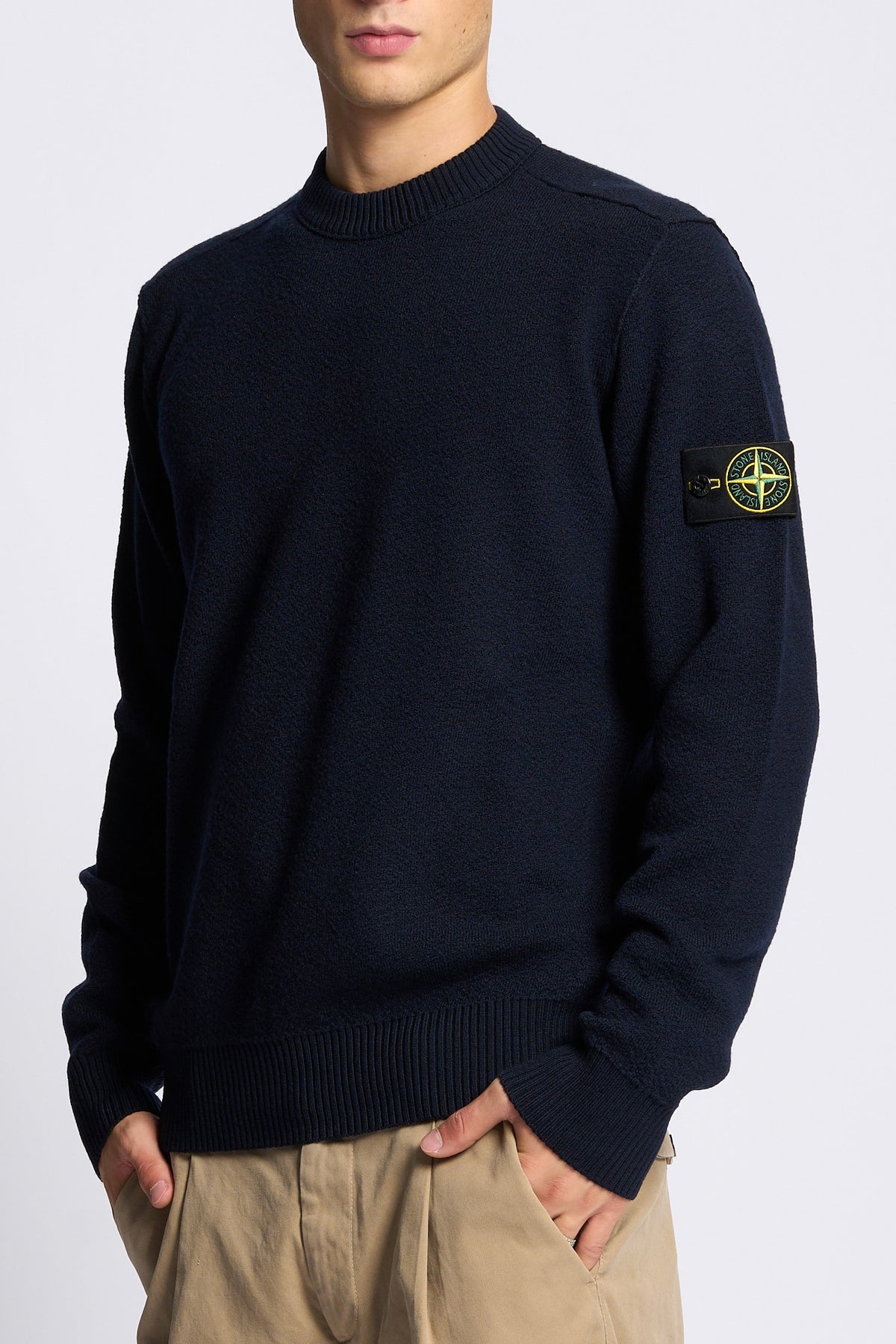 Stone island Girocollo Boucle' Blu Uomo-2