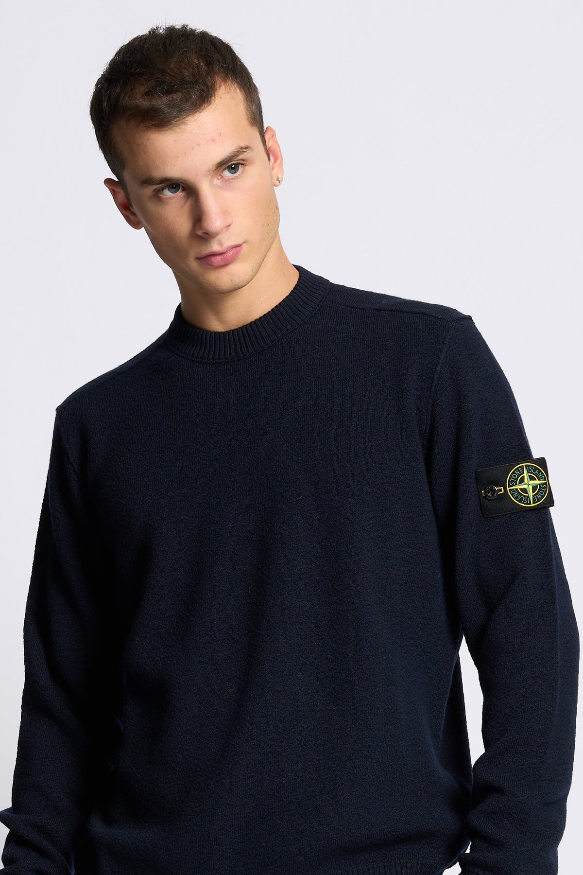 Stone island Girocollo Boucle' Blu Uomo-6
