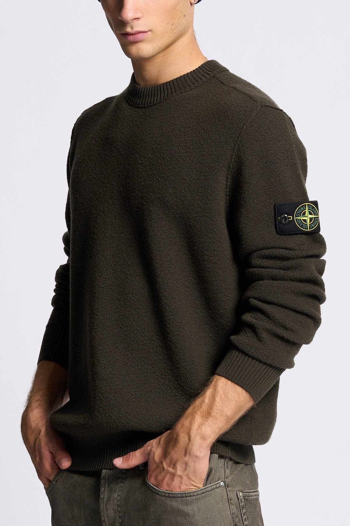 Stone island Girocollo Boucle' Testa di moro Uomo-4