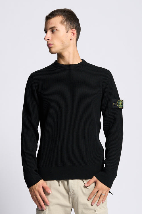 Stone island Girocollo Coste Nero Uomo