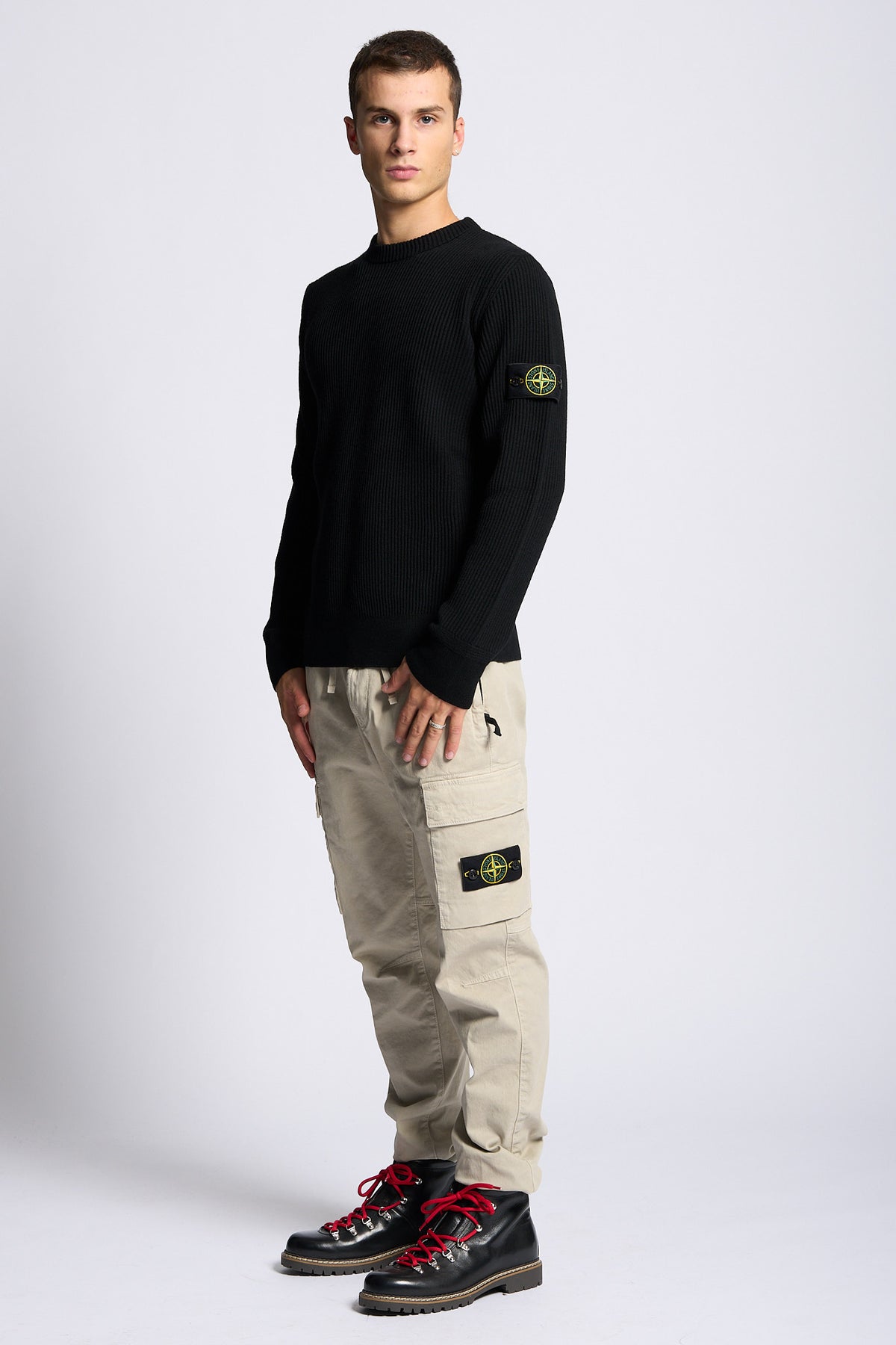 Stone island Girocollo Coste Nero Uomo-2