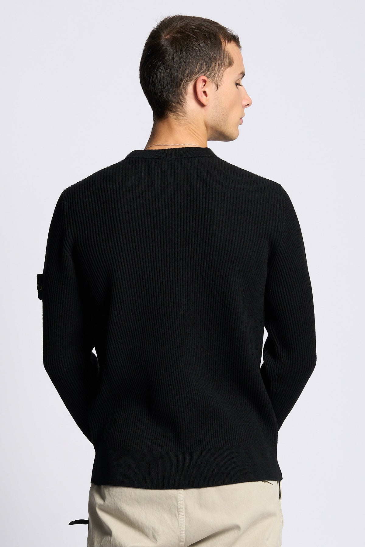 Stone island Girocollo Coste Nero Uomo-3