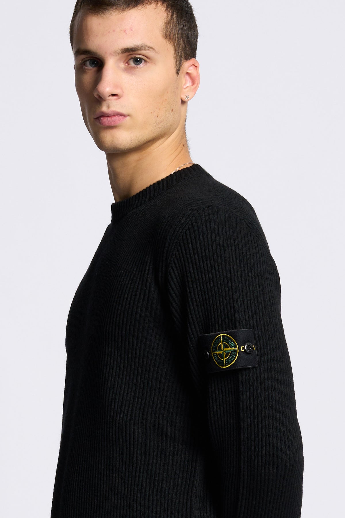 Stone island Girocollo Coste Nero Uomo-4