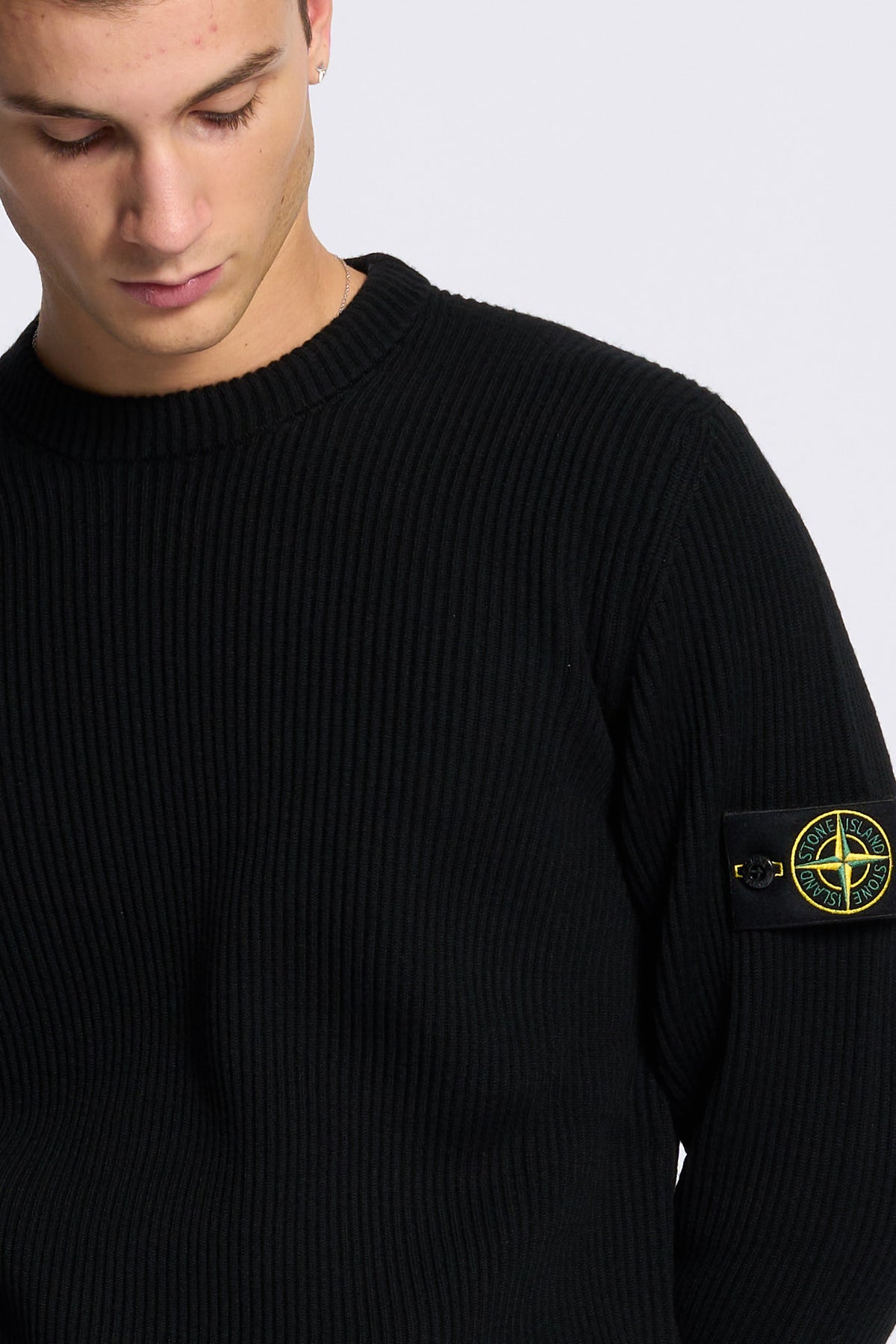 Stone island Girocollo Coste Nero Uomo-5