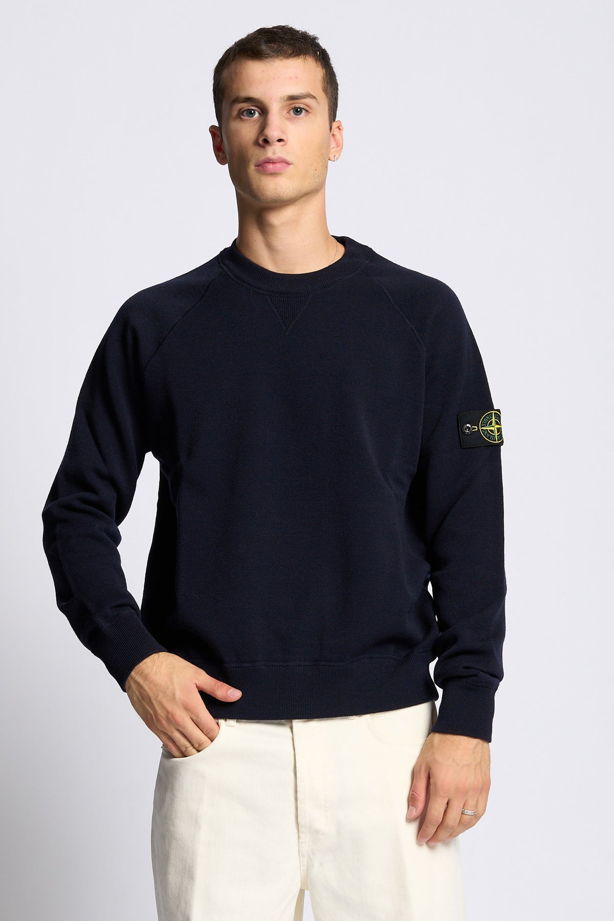 Stone island Girocollo Lana Blu Uomo-1