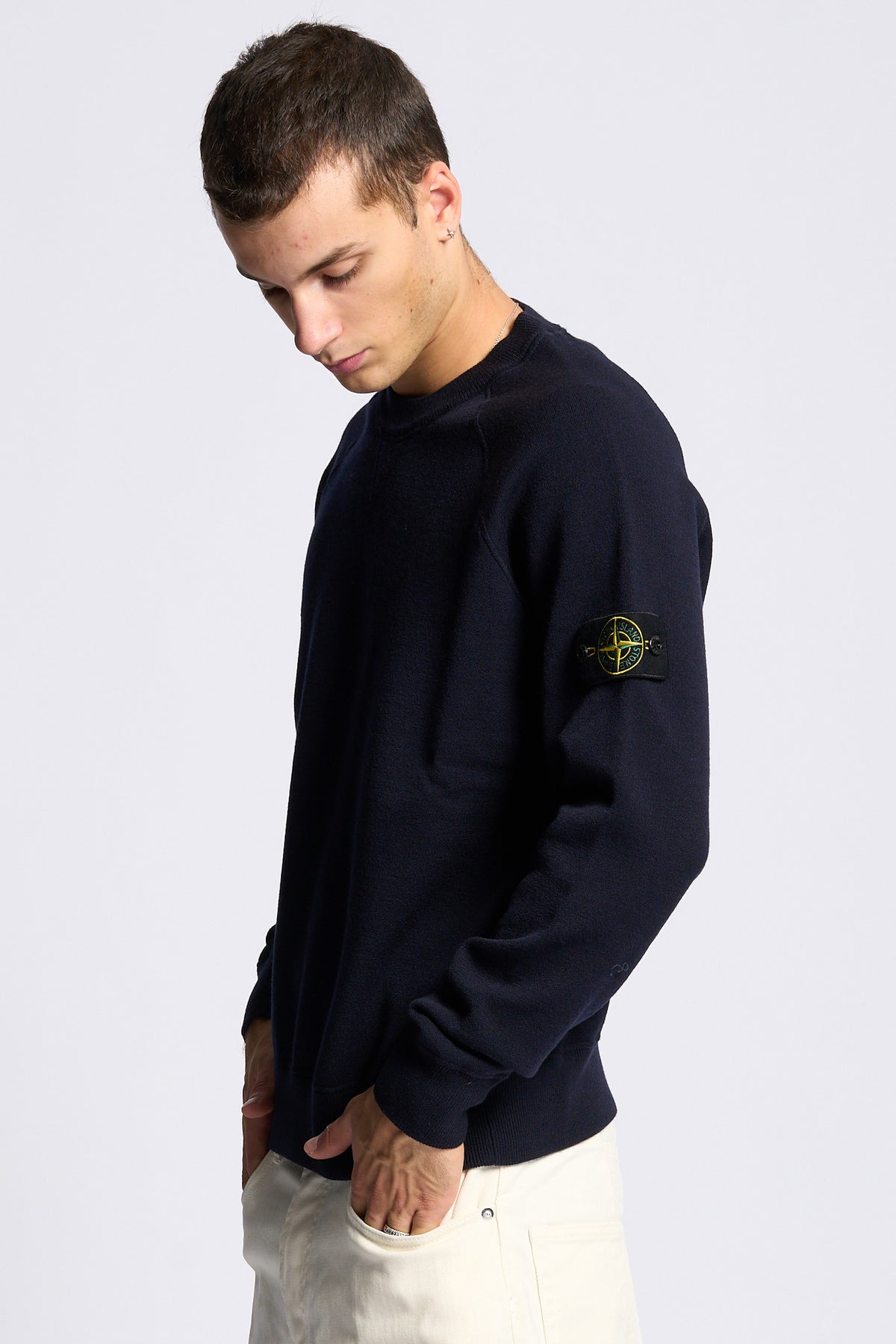 Stone island Girocollo Lana Blu Uomo-2
